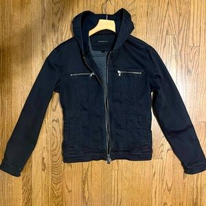 John Varvatos jean jacket black/ dark gray. Great condition